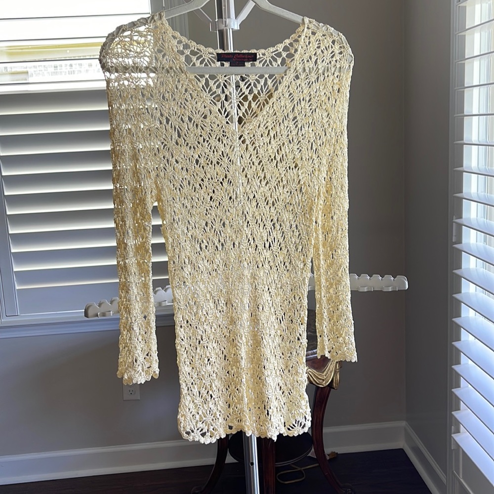 Pleats Collection Swimsuit Coverup, Size Medium